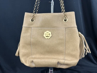 Stunning Eric Javits Leather Handbag with Gold Chain Strap, Excellent Condition - Image 1 of 4
