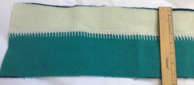 Vintage Pendleton Double Weave Turquoise, White Blanket Weight 8" L x 56" W - Image 1 of 4