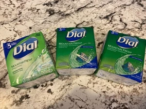 3 packs 9 ct NEW DIAL MOUNTAIN FRESH Green Package BAR SOAPS New Old Stock - Picture 1 of 3