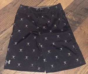 Under Armour Golf Shorts Skull Print Adjustable Waist Youth Small - Picture 1 of 7