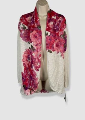 Cárdigan suéter para mujer Inc International Concepts blanco estampado floral talla S Foto 1 de 4