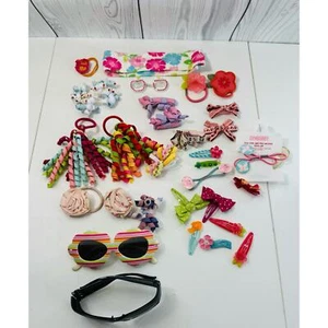 VINTAGE GYMBOREE Hair Accessories LOT 32 Pieces Sunglasses Bows Curls Barrette - Picture 1 of 9