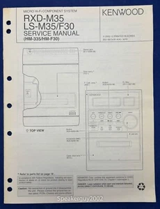 Original Kenwood RXD-M35 LS-M35 F30 Micro HiFi System Service Manual - Picture 1 of 1
