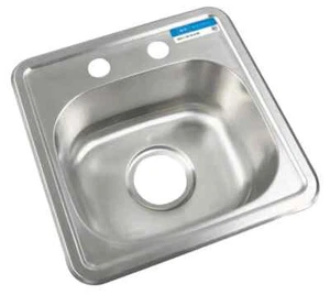 BK Resources One Compartment 15-1/16"x15-1/16"StainlessSteel Drop-In Sink - Picture 1 of 1