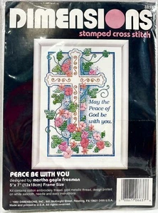 NEW 1992 Dimensions Peace Be With You 6637 Stamped Cross Stitch Kit 5x7 16715 - Bild 1 von 2