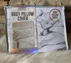 White Grey Carrara Marble Body Pillow Case Cover Pillowcase Bedding Decor Stone - Picture 1 of 5