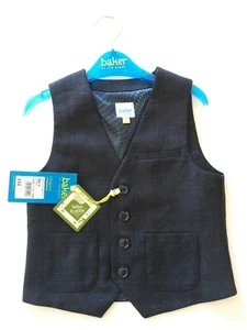 Ted Baker Boys Blue Check Pattern Twill Waistcoat Vest Age 6 Years - Picture 1 of 7