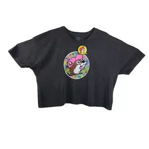 Buc-ee's Iconic Logo Crop Top, Women's Vintage Gray Cotton Tee, Soft & Trendy - Picture 1 of 20