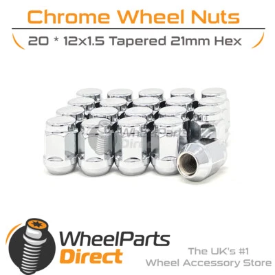 Wheel Nuts (20) 12x1.5 Chrome for Mazda MPV [Mk3] 06-16 on Original Wheels - Image 1 of 4