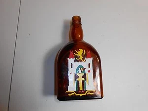 GERMAN EMBOSSED LIQUOR BOTTLE ANTON RIEMER SCHMID MUNCHEN AMBER GLASS 35C - Picture 1 of 10