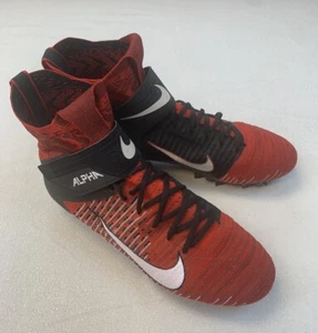 Nike Alpha Menace Elite 2 Football Cleats Flyknit Men 11.5 Red Black AO3374-601 - Picture 1 of 10
