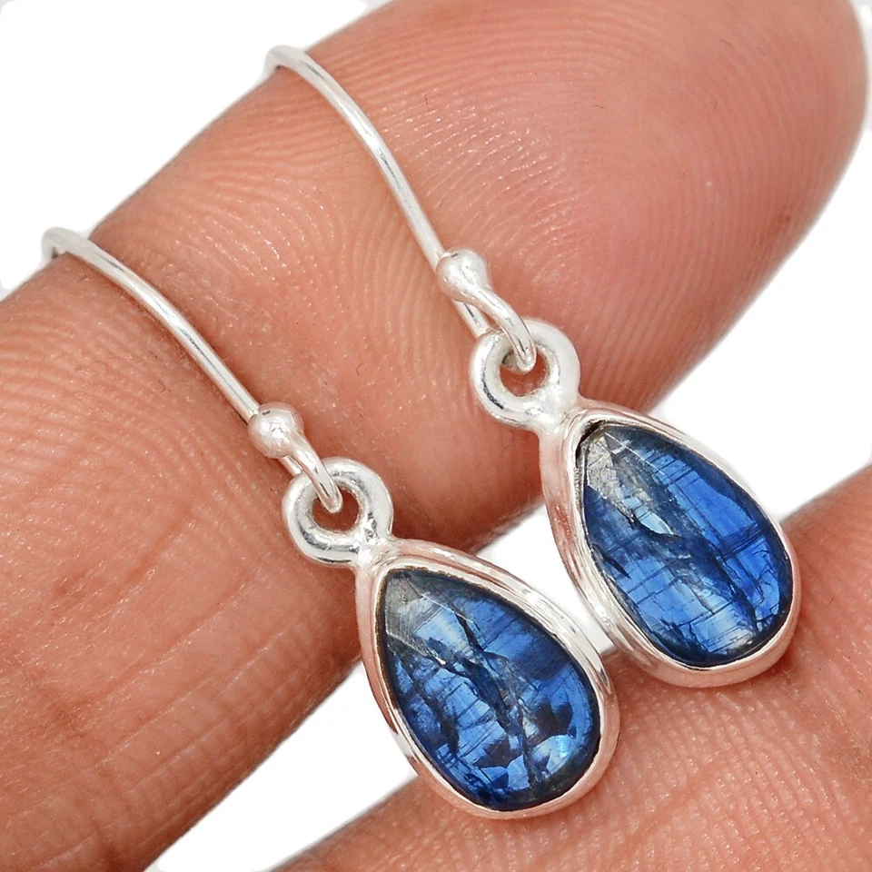 Natural Faceted Kyanite - Brazil 925 Sterling Silver Earrings Jewelry CE47663 - Image 1 of 1