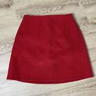 NWT Club Monaco Red Wool Blend High Waist Mini Centie Skirt Size 00