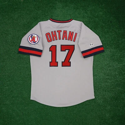 Shohei Ohtani California Angels Men's Cooperstown Grey Road Jersey w/ Team Patch - Image 1 of 4