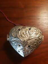 Heart Ornament Potpourri Holder Silver Metal Hearts India