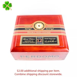 Caja de cigarros de madera de doble envejecimiento Perdomo Gordo Extra Connecticut 8,5" x 7,5" x 3,5" - Imagen 1 de 12
