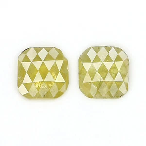 1.24 CT Natural Loose Cushion Pair Diamond 6.25 MM Yellow Color Diamond LQ2988 - Picture 1 of 8