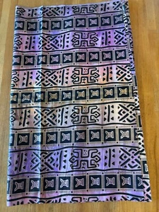 Batik Egyptian Design Cotton Fabric. Purples, Golds, Black Colors. 55"L x 44" W. - Picture 1 of 8