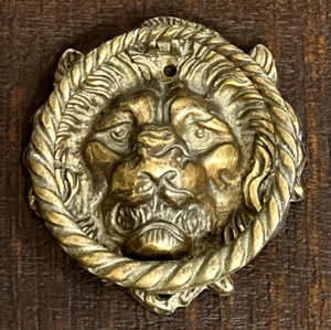 Vintage Heavy Brass Lion Head Door Knocker #H23 - Picture 1 of 6