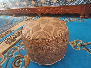 pouffe ottoman moroccan handmade leather traditional Camel footstool 