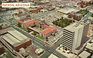 Vintage Postcard Downtown Office Buildings Surrounding County Court House Tucson - Picture 1 of 2