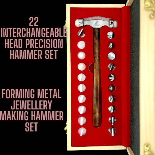 22Pc Interchangeable Hammer Set Jewelry Tools with Nylon & Metal Faces - Image 1 of 4