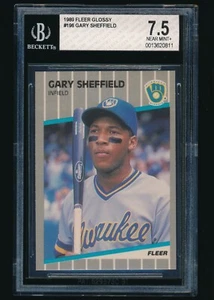 1989 Fleer Glossy Rookie #196 Gary Sheffield RC BGS 7.5 NM+ - Picture 1 of 2