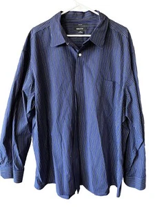 CLAIBORNE 2-Ply Multicolor Striped Button Down Shirt Men's Size 3XL - Picture 1 of 6