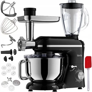 KÜCHENMASCHINE 3000W MIT MIXER, FLEISCH- UND NUDELMASCHINE, 7 GESCHWINDIGKEITEN - Bild 1 von 12