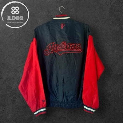 Pro Player - 1990’s MLB Cleveland Indians Dugout Lightweight Bomber Jacket - L - Image 1 of 4