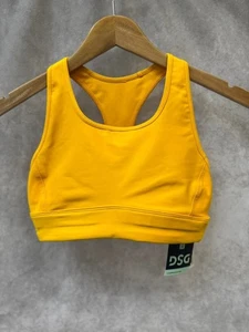 Sujetador deportivo DSG talla pequeña ajuste de compresión dorado universitario - Imagen 1 de 3