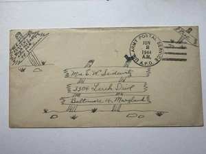 1944 Fort Jackson handgezeichneter kostenloser Frank-Brief nach Baltimore Maryland - Bild 1 von 2