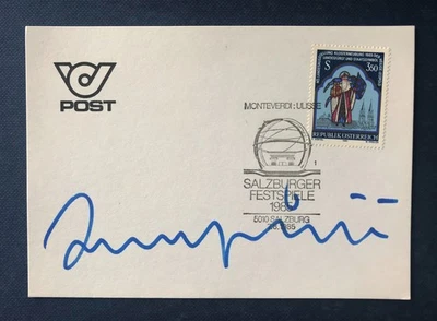 ORIGINAL AUTOGRAPH OF OPERA SINGER LUCIANO PAVAROTTI. SALZBURG FESTIVAL 1985. - Image 1 of 2