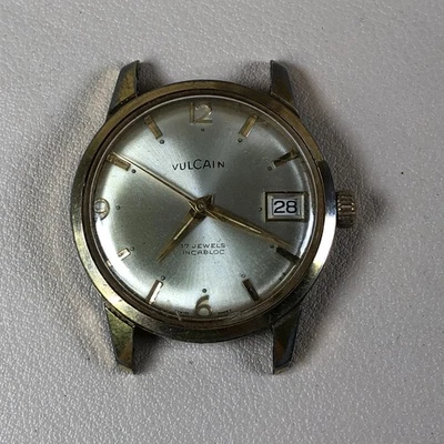 Reloj Vulcain Vintage Mujer 17 Joyas Fecha Sunburst Mecánico Cuerda 32mm SIN CORREA Foto 1 de 4