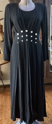 J.B.S. vintage años 90 Vestido largo midi azul rayón talla 6 Ltd para mujer Foto 1 de 4