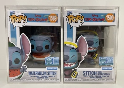 Stitch Headphones & Watermelon Funko Pop! Vinyl Exclusive #1589 #1590 (set of 2) Foto 1 de 2