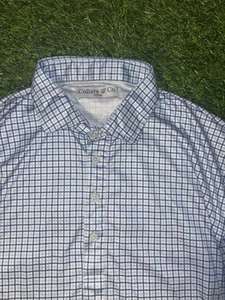 Collars And Co Dress Polo Shirt Mens 2XL Blue Check Preppy Golf Stretch Dressy - Picture 1 of 5