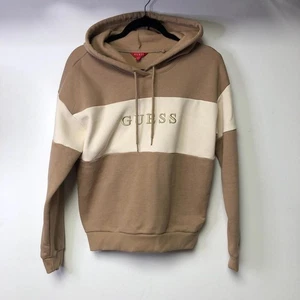 0421 Guess Brown and cream Guess hoodie Size Medium - Picture 1 of 5