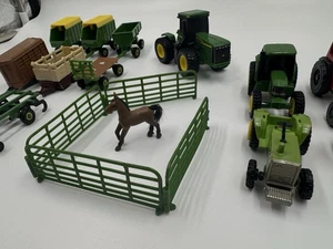 John Deere farm Loose Set Metal & Plastic 18pc Bundle Fair Condition Tractors - Picture 1 of 24