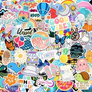 120 Piezas Pegatinas Preppy, Pegatinas de Verano para Botellas de Agua Niñas, Acceso para Laptop... - Imagen 1 de 9