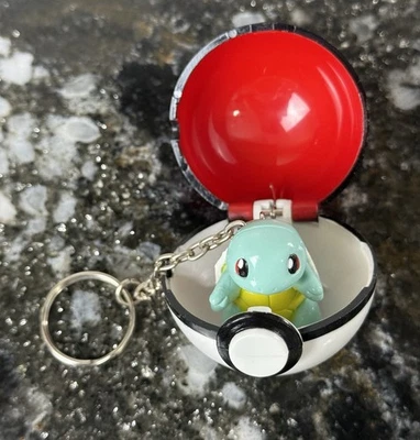VINTAGE 1999 Basic Fun Pokemon Pokeball Keychain #07 Squirtle NICE!! - Image 1 of 4