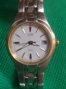 Ladies Citizen Eco Drive E011-S049556 date Wrist watch - Picture 1 of 5
