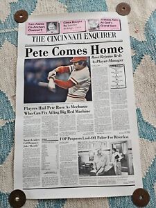 Pete Rose Cincinnati Enquirer Newspaper Poster 08/16/84 . 23x15 Pete Player/Mana