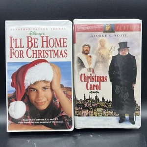 VHS Christmas 2-Pack Family Movies- Christmas Carol & I’ll Be Home For Christmas - Picture 1 of 5