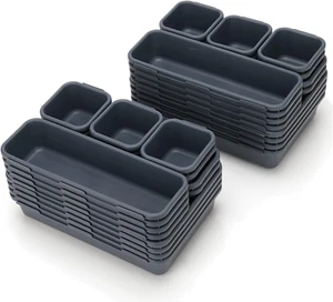 32 Pack Desk Drawer Organizers,Shallow Drawer Organizer Tray Dividers Separators - Picture 1 of 12