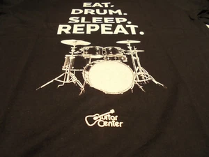 Guitar Center Band Drummer schwarzes T-Shirt Eat Drum Sleep Repeat Gr. L Erwachsene neu - Bild 1 von 5