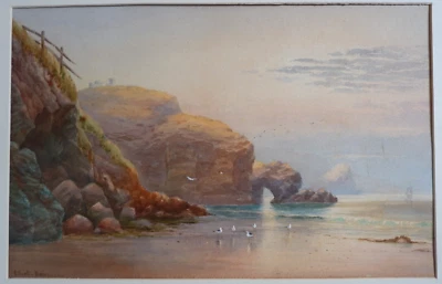 James Elliott (1833 - 1920). Watercolour (unframed) Coastal View, Cornwall. - Image 1 of 4
