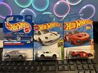 New Hot Wheels - Porsche White 993 Gt2, Silver Carrera, Red 935 Lot Of 3 Cars