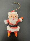 Vintage Hard Plastic Blowmold Santa Claus Mid Century Christmas Tree Ornament