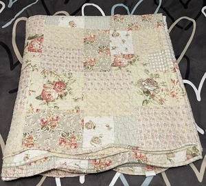 Trapuntina Copriletto Matrimoniale La Maison Chic Rose Rosa Panna Bianco Grigio - Foto 1 di 10